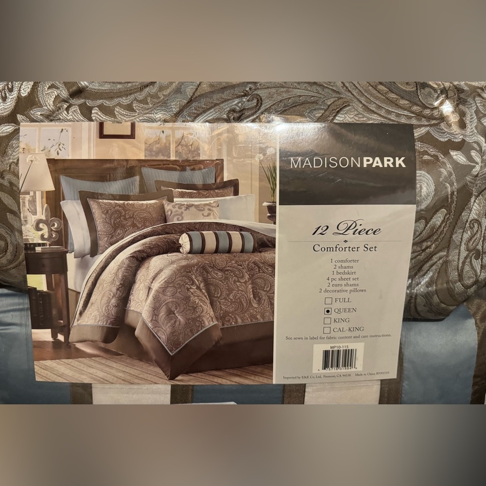 Madison Park Paisley Comforter Set in Brown and Blue